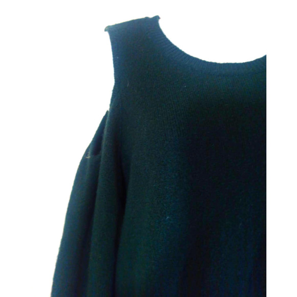 Loft Women Sz S Dark Green Cold Shoulder Sweater Hunter Green Boho Work Office - Picture 2 of 7
